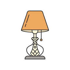 Elegant Table Lamp with Decorative Base and Warm Light.