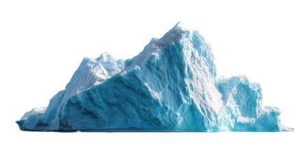 A massive iceberg floats on the water