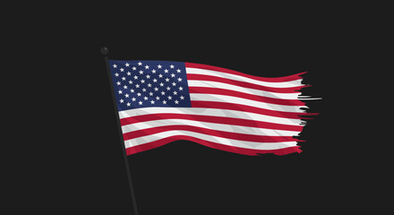 American flag waving symbolizing freedom patriotism and national pride for united states celebrations and holidays isolated on white background