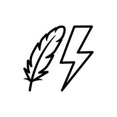 Feather and Lightning Bolt Icon - Symbolizing Speed and Lightness.