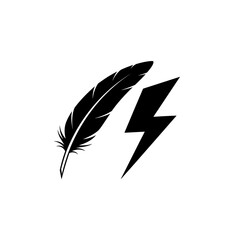 Feather and Lightning Bolt Symbolizing Speed and Lightness.
