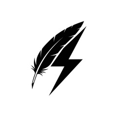 Feather and Lightning Bolt Symbolizing Swift Power and Creative Energy.