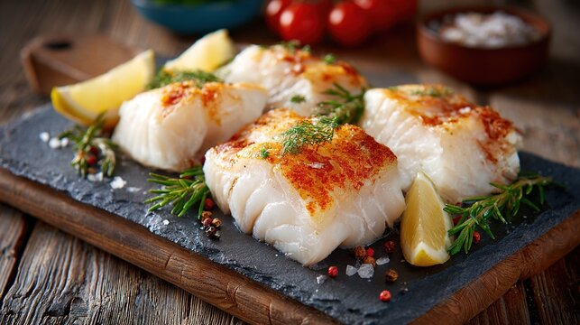 Delicious fillets of pollock or coalfish