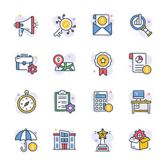 Get this amazing icons set of business and finance in modern style