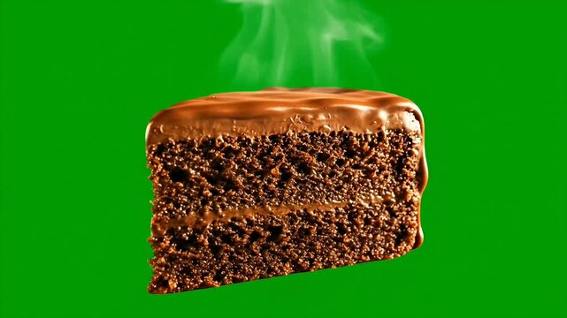 warm chocolate fudge cake slice steaming