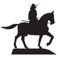 伊達政宗公　銅像シルエット Date Msamune bronze statue