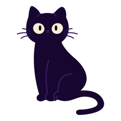 Black Cat Halloween Hand Drawn Illustration