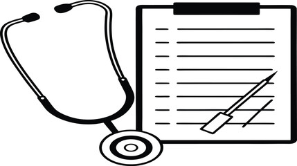 clipboard with stethoscope