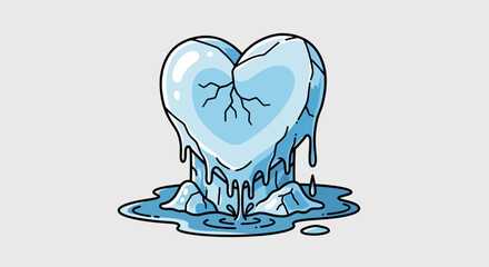 Frozen Heart Melting - A Symbol of Emotional Thaw and Vulnerability.