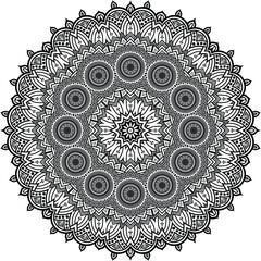 Beautiful floral pattern mandala art isolated on a white background, decoration element for meditation poster, yoga, banner, henna, invitation, cover page, design element mandala art, vector art