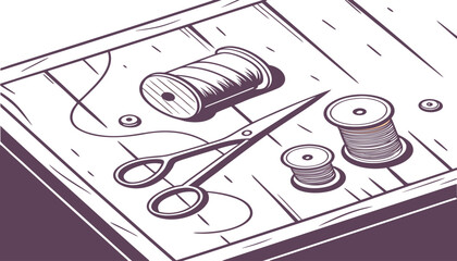 sewing machine and thread