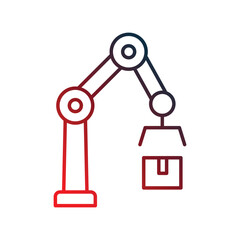 Robot Arm icon with white background vector stock illustration