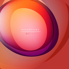 Abstract layers create vibrant circular design. Warm colors blend, forming smooth gradients. Modern aesthetic, perfect backdrop.