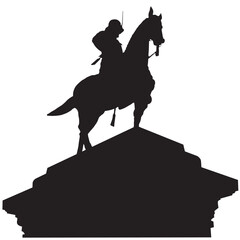 伊達政宗公　銅像シルエット Date Msamune bronze statue