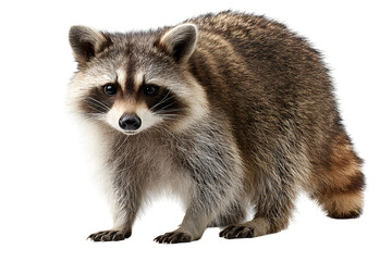 Cute raccoon portrait featuring adorable face and fluffy fur making it a captivating wildlife image perfect for animal lovers stock photo featuring expressive gaze and