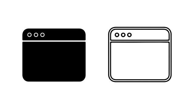 Browser windows with three dots with transparent background