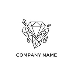 Geometric Diamond Logo Design with Shattered Fragments and Modern Aesthetic.