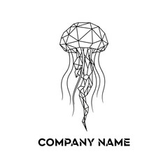 Geometric Jellyfish Illustration - A Modern and Minimalist Design.