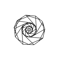 Geometric Spiral Design - Abstract Art with Intersecting Lines.