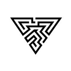 Geometric Triangle Logo Design with Interlocking Lines and Modern Aesthetic.