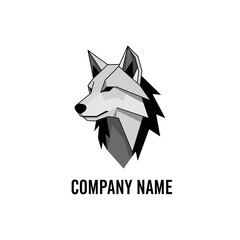 Geometric Wolf Head Logo Design with Sharp Edges and Modern Aesthetic.