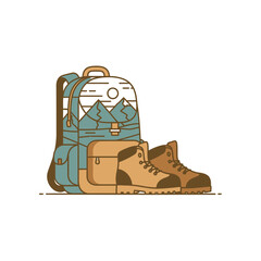 Hiking Gear - Backpack and Boots for Outdoor Adventures.