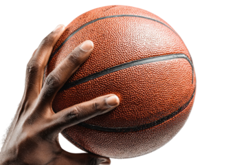 Hand grips textured basketball