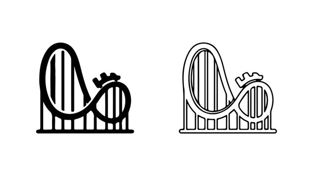 Roller coaster outline with transparent background