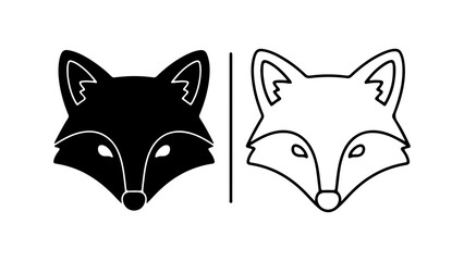 Fototapeta premium Fox heads outline with transparent background
