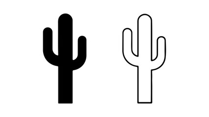 Cactus outline with transparent background