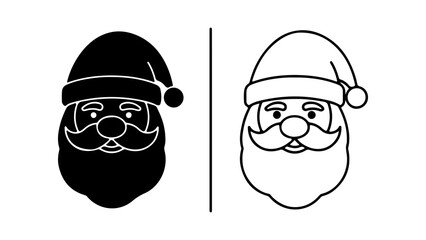 Santa claus face outline with transparent background