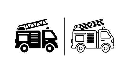 Fire truck icons with transparent background