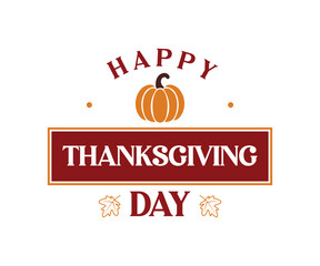Happy Thanksgiving Day Pumpkin Vector Design