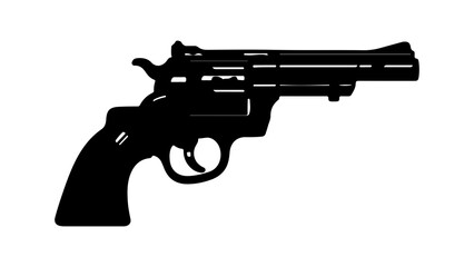 Revolver pistol with transparent background