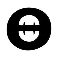 Creepy mouth icon with transparent background