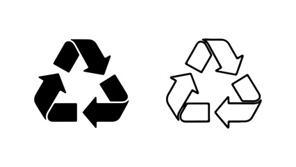 Recycling symbol set with transparent background