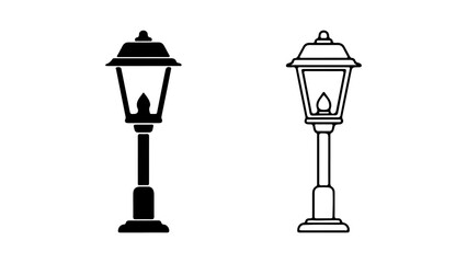 Street lamps with transparent background