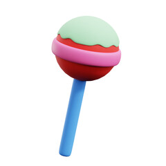 Minimalist 3D Rendered Lollipop Sweet Treat Candy Dessert Illustration