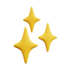 3D Rendered Shiny Golden Star Cluster on Black Background Icon