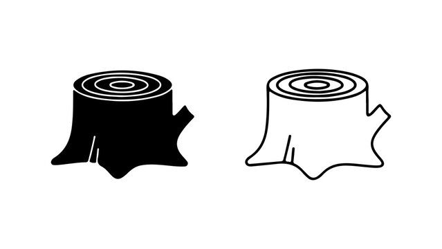 Tree stump outline with transparent background