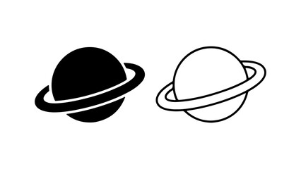 Planet saturn icon with transparent background