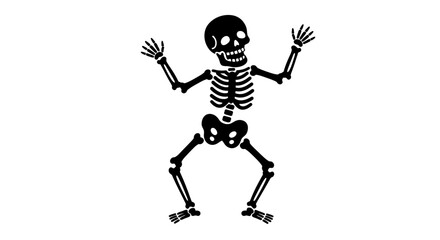 Spooky skeleton dancing with joyful halloween spirit a humorous and playful artistic rendition for festive celebrations isolated on white background