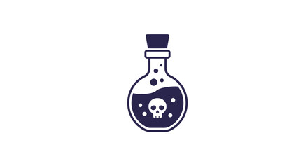 Mysterious poison bottle with skull symbol for halloween and danger concepts adobe stock isolated on white background