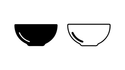 Bowl icons with outline style and transparent background