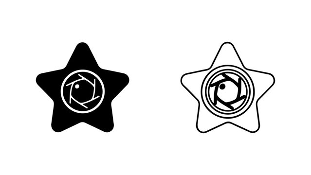 Star icon with camera cutout with transparent background