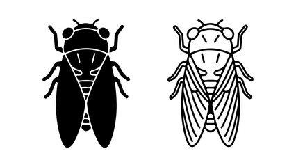Cicada insect outline with transparent background