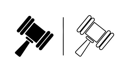 Gavel and sound block with transparent background