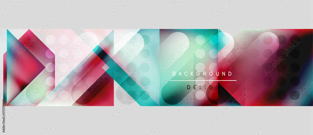 Wall mural abstract geometric pattern. vibrant colors overlap, creating dynamic visual effect. modern design el