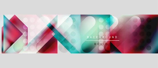 Fototapeta premium Abstract geometric pattern. Vibrant colors overlap, creating dynamic visual effect. Modern design elements present sleek composition.