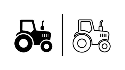Tractor icon set with transparent background